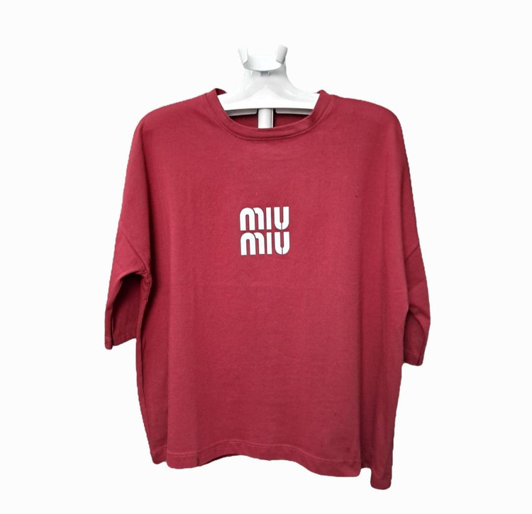 تیشرت باکسی فری سایز (miu miu)