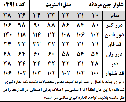 شلوار جین مردانه مدل استریت استایل (کد 0391)