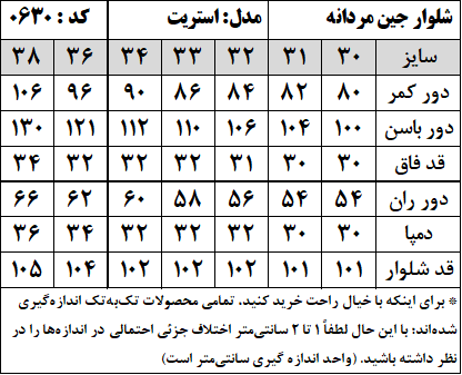 شلوار جین مردانه مدل استریت استایل (کد 0630)