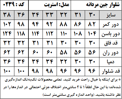شلوار جین مردانه مدل استریت استایل (کد 0239)