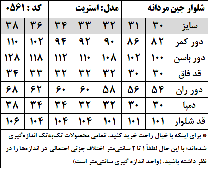 شلوار جین مردانه مدل استریت استایل (کد 0561)