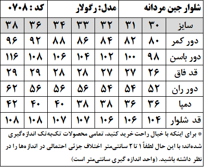 شلوار جین مردانه مدل رگولار (کد 0708)