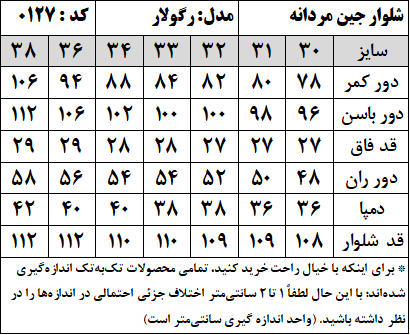 شلوار جین مردانه مدل رگولار (کد 0127)