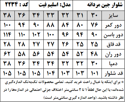 شلوار جین مردانه مدل اسلیم فیت (کد 2234)